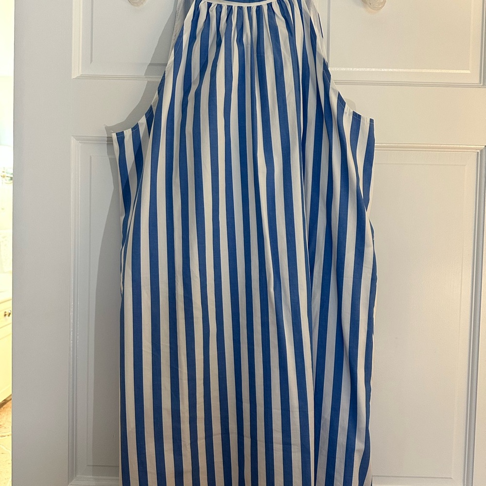 J. Crew Blue and White Striped Dress